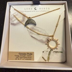 Luna Norte Gold and Silver Celestial Necklace Set